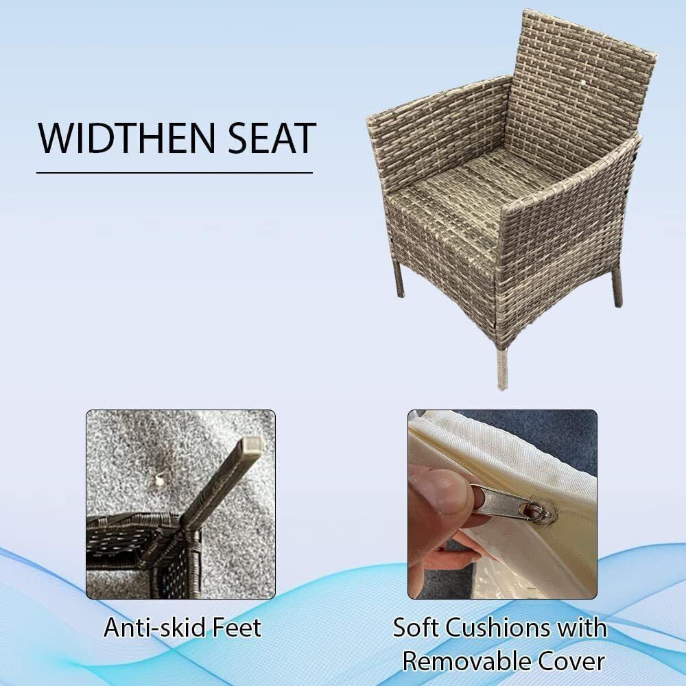 4 Piece Rattan Garden Furniture Set with Sofa Table and Chairs