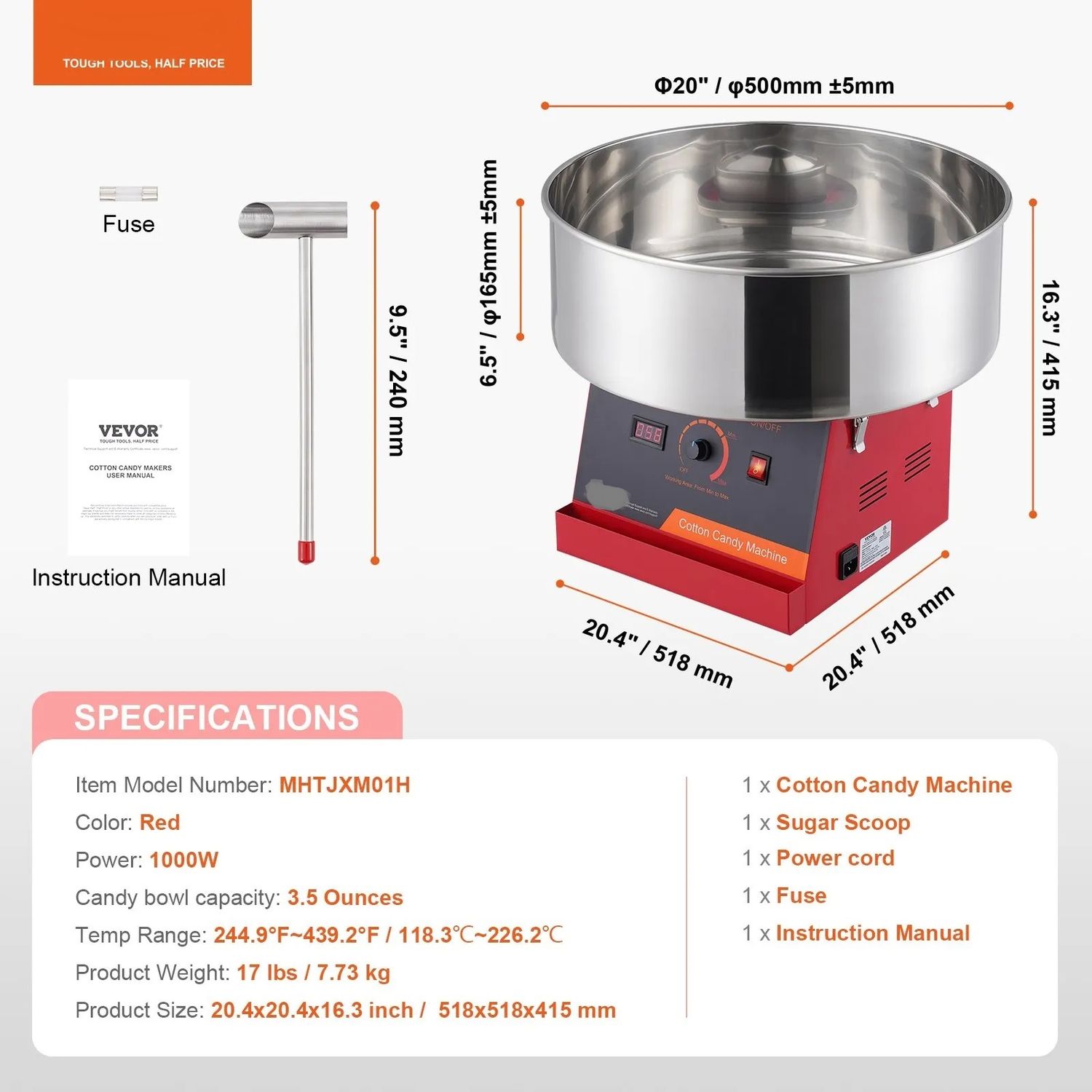 Cotton Candy Machine for Party and Carnival, Commercial Electric Cotton Candy Maker