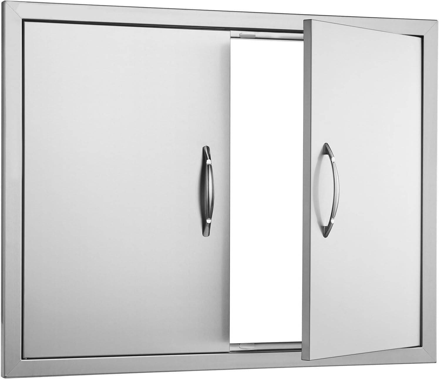 BBQ Access Door 79x61cm Stainless Steel Double