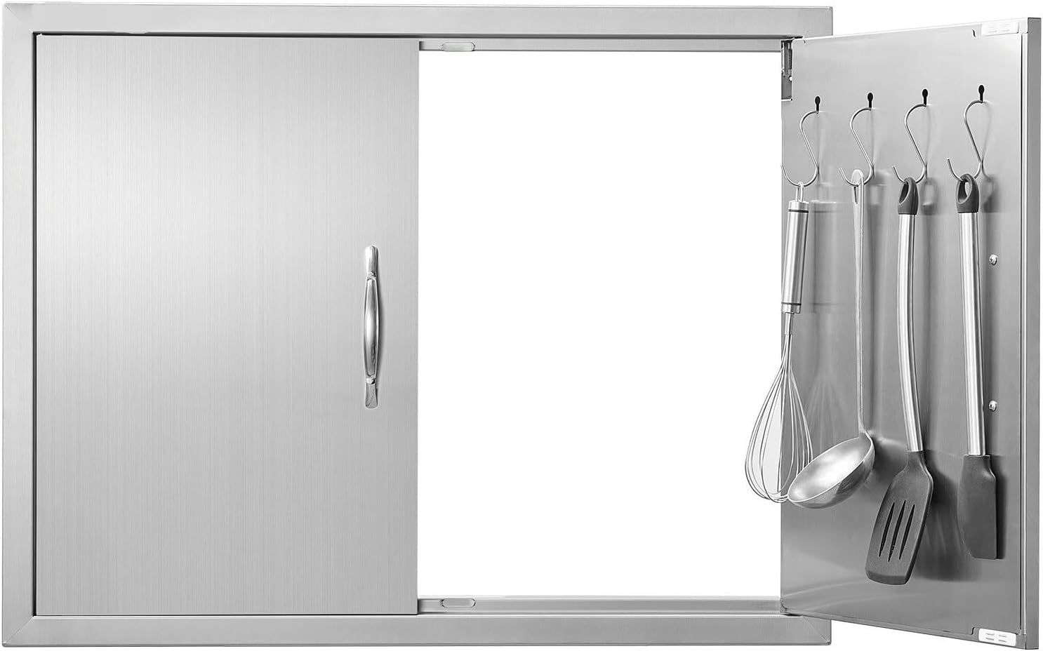 BBQ Access Door 79x61cm Stainless Steel Double