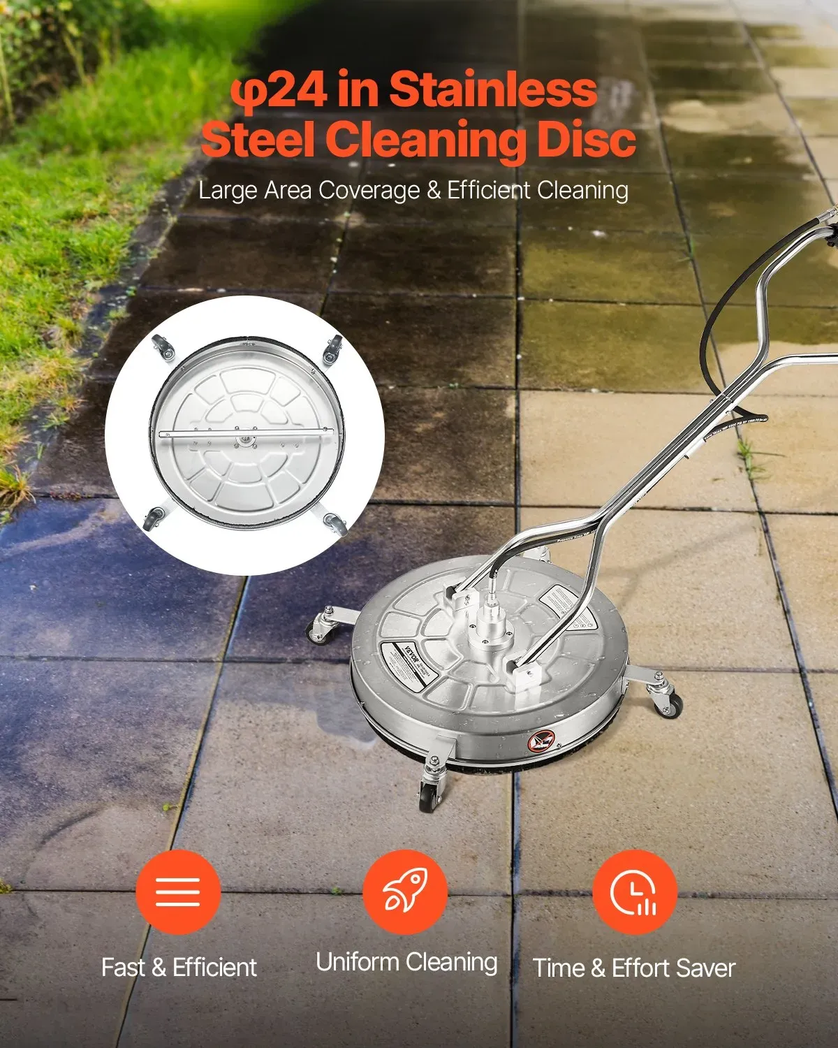 Stainless Steel Pressure Washer Flat Surface Cleaner