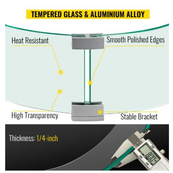 Tempered Glass Fire Pit Wind Guard
