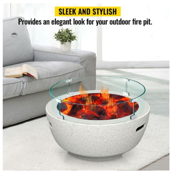 Tempered Glass Fire Pit Wind Guard