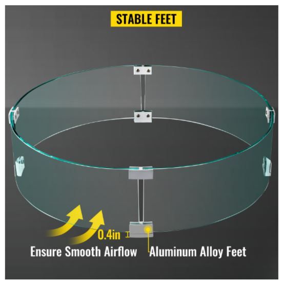Tempered Glass Fire Pit Wind Guard