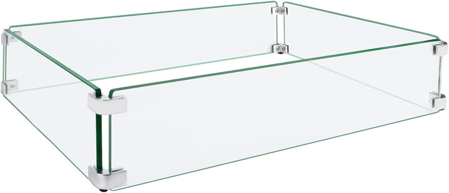 Fire Pit Glass Wind Guard