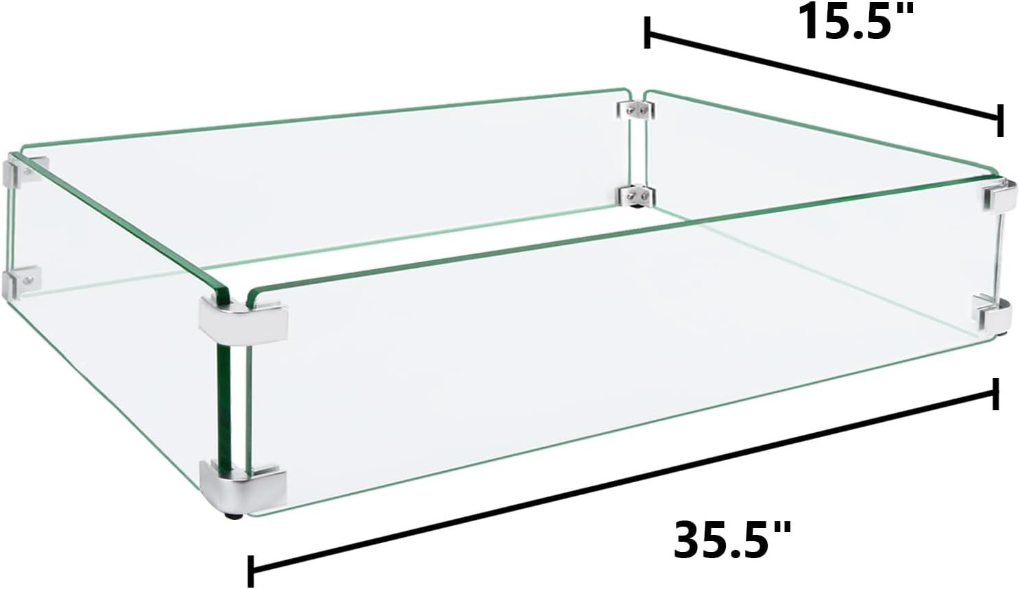 Fire Pit Glass Wind Guard