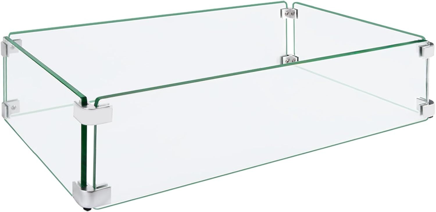 Fire Pit Glass Wind Guard