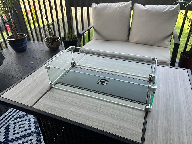 Fire Pit Glass Wind Guard