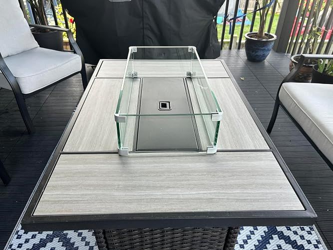 Fire Pit Glass Wind Guard