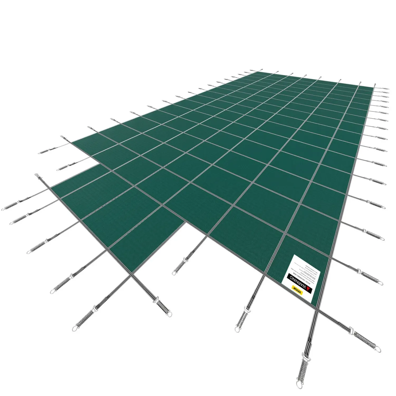 Safety 20 × 40 ft Inground Pool Cover – Heavy-Duty Mesh with Brass Anchors &amp; Springs