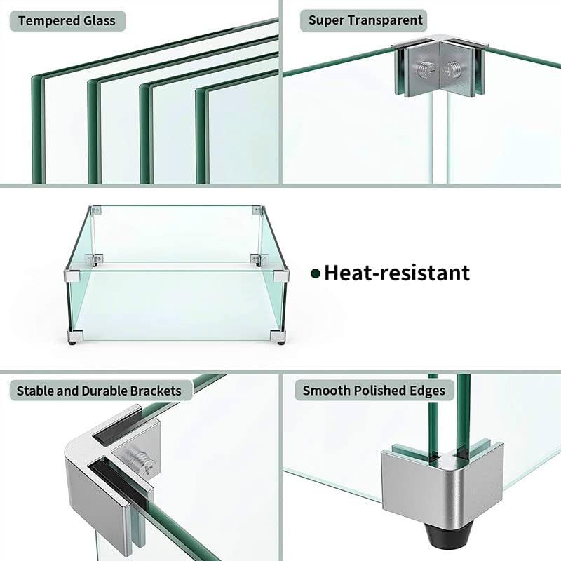 38x38cm Tempered Glass Bowl with Aluminium Stand