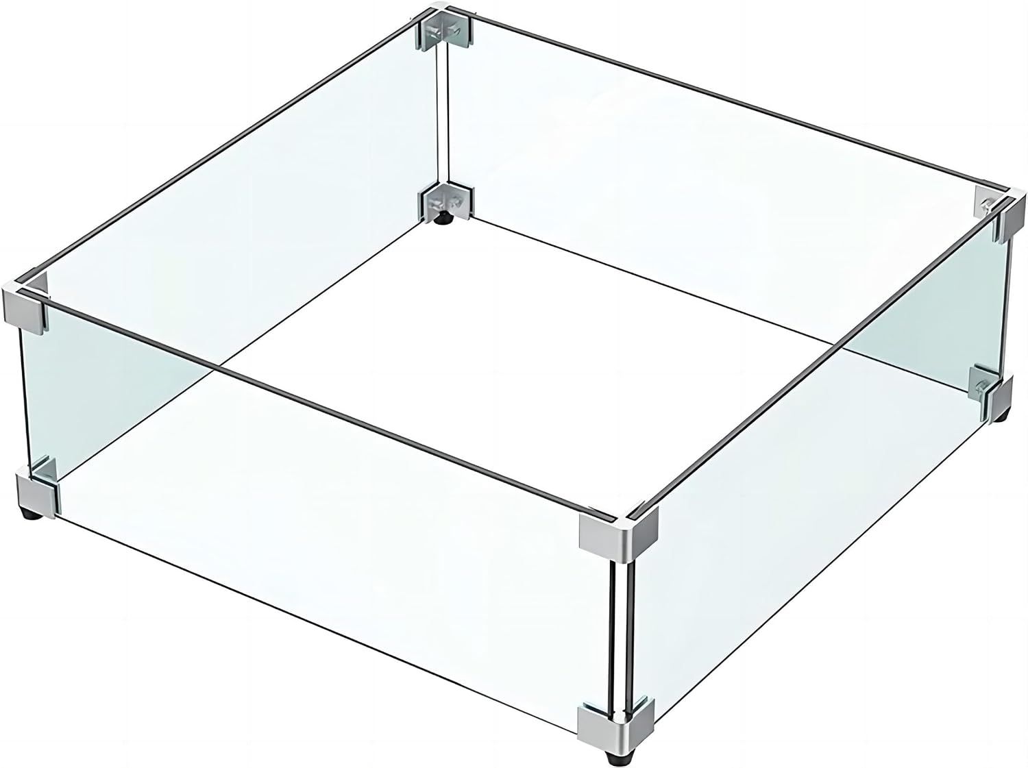 38x38cm Tempered Glass Bowl with Aluminium Stand