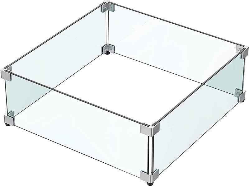 38x38cm Tempered Glass Bowl with Aluminium Stand