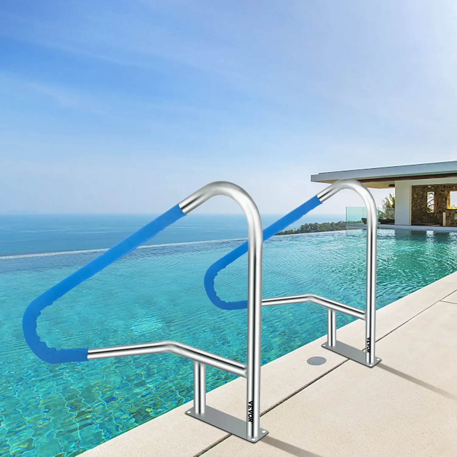 Pool Handrail 4FT Stainless Steel Swimming with Nylon Grip Cover