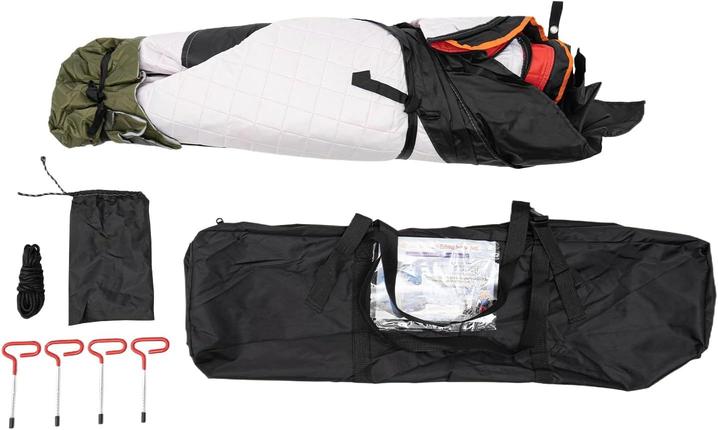 Portable Ice Fishing Tent 1–2 Person Waterproof Windproof Thermal Shelter 145 × 145 × 165cm