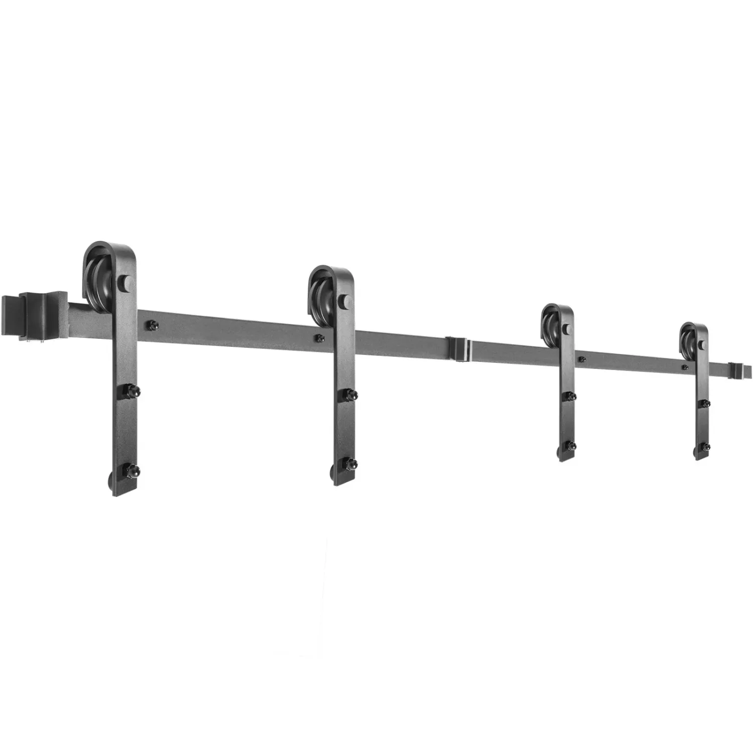 Sliding 12FT Double Sliding Barn Door Hardware Kit – Heavy-Duty Carbon Steel