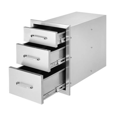 Stainless Steel 3 Chest Of Outdoor Kitchen Drawers 14 x 20.3 x 23.2 inch