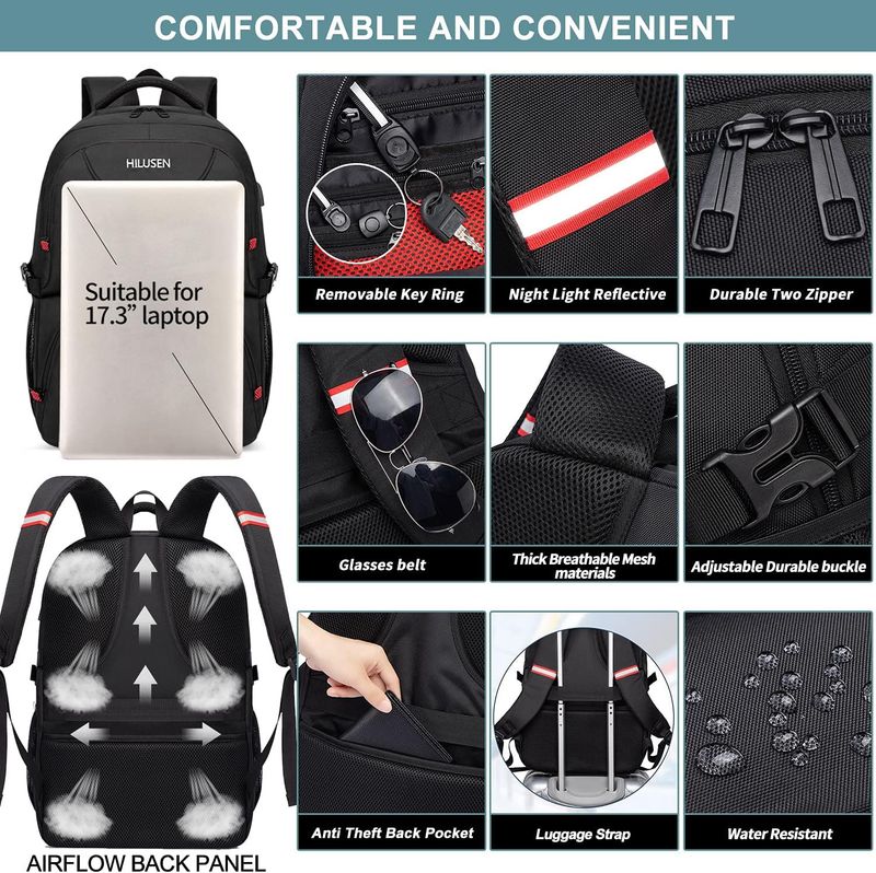 50L Business Backpack Water Resistant Laptop Bag