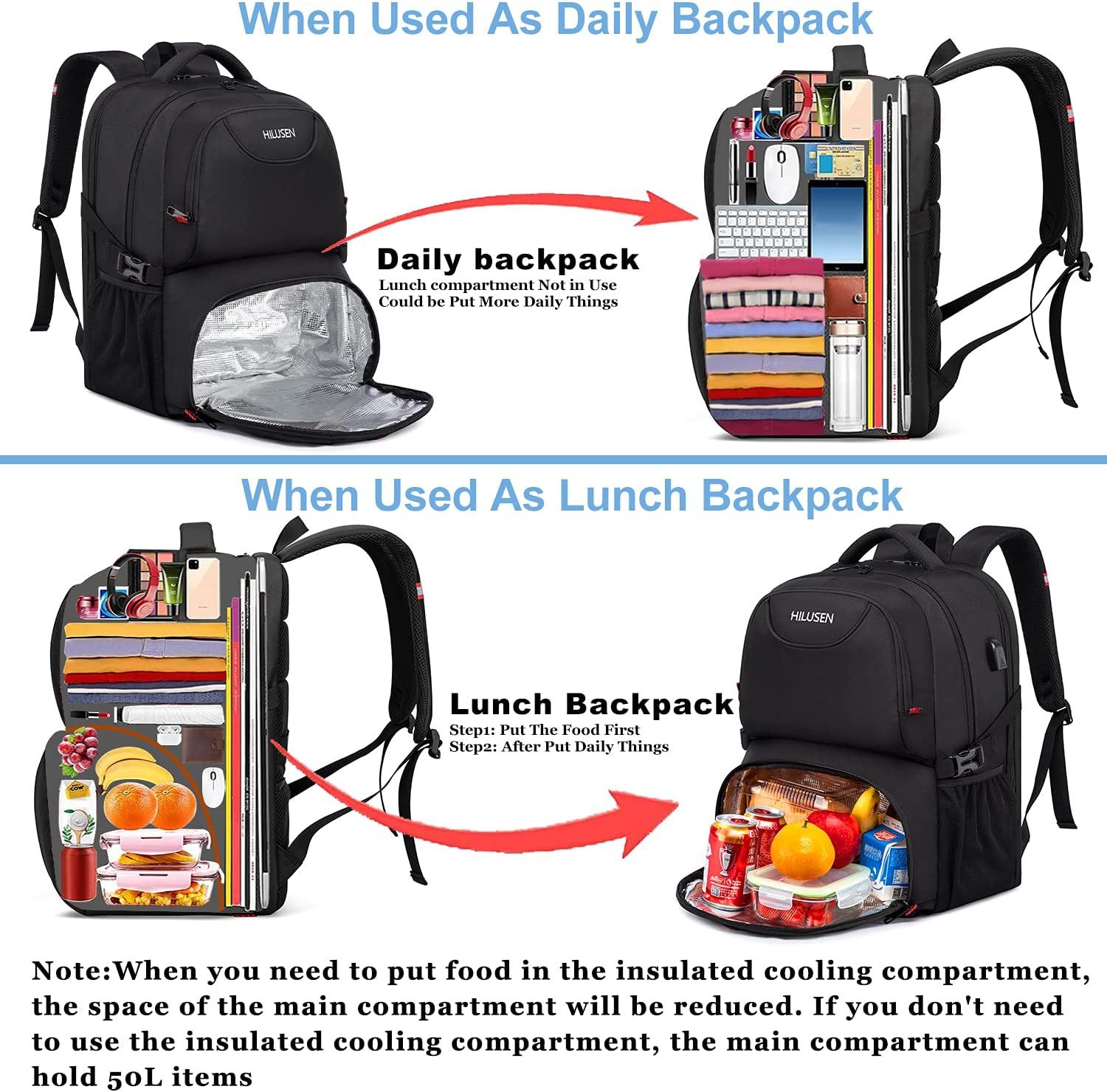 50L Business Backpack Water Resistant Laptop Bag