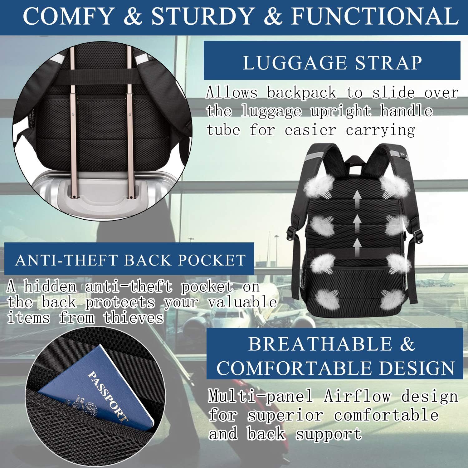 50L Large Capacity Travel Laptop Backpack