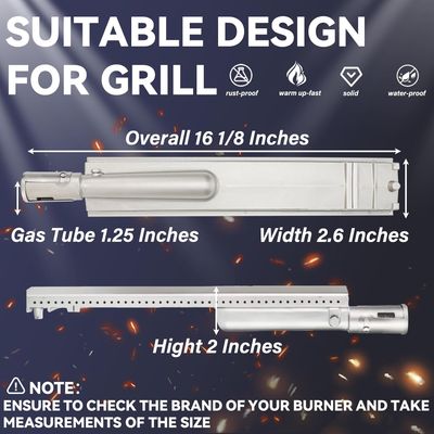 304 Stainless Steel BBQ Gas Grill Burner Replacement, Heavy Duty Premium Burner Tube for Bull, Blaze, Beefeater &amp; More