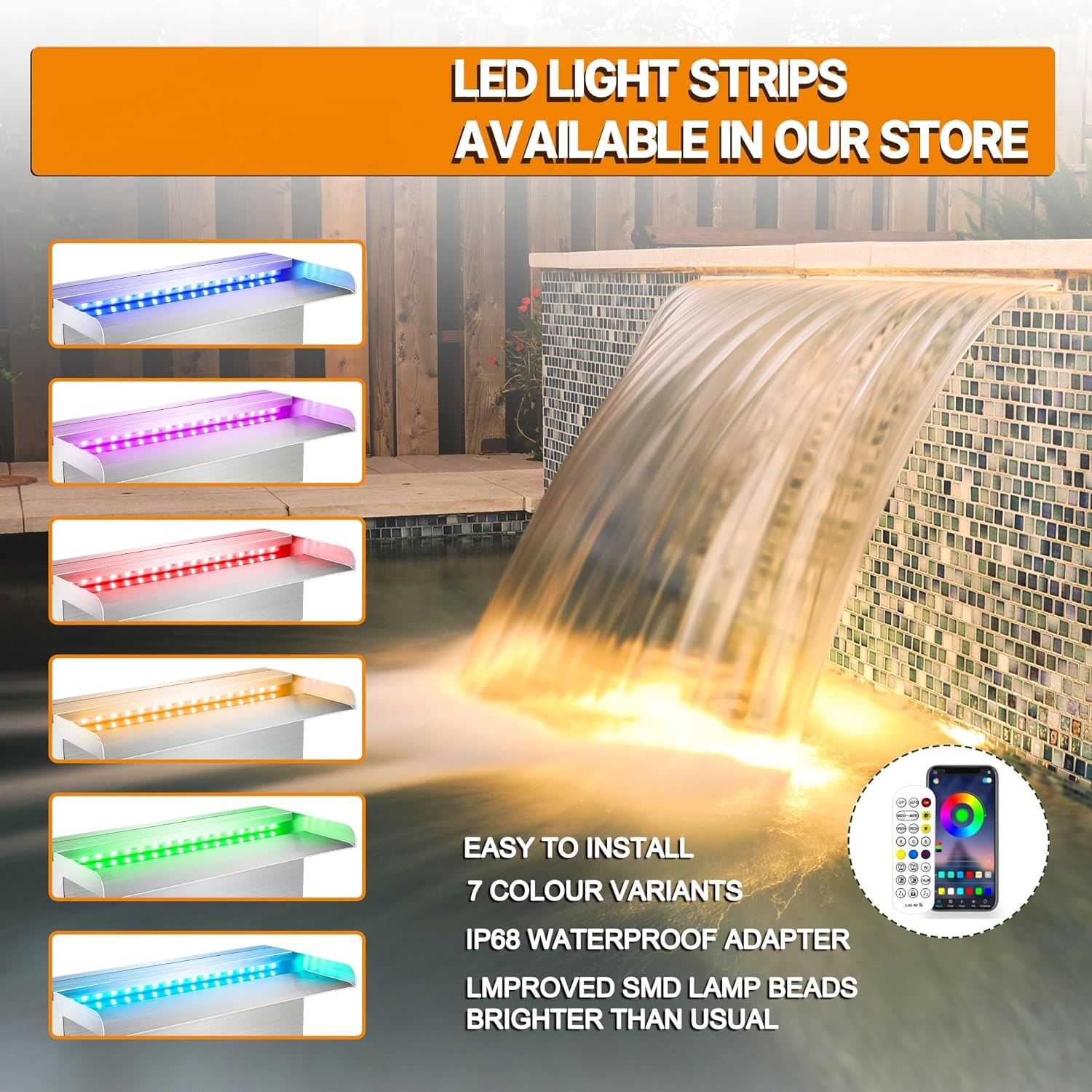 Stainless Steel Waterfall Spillway Blade – 15cm Garden Pond Water Feature