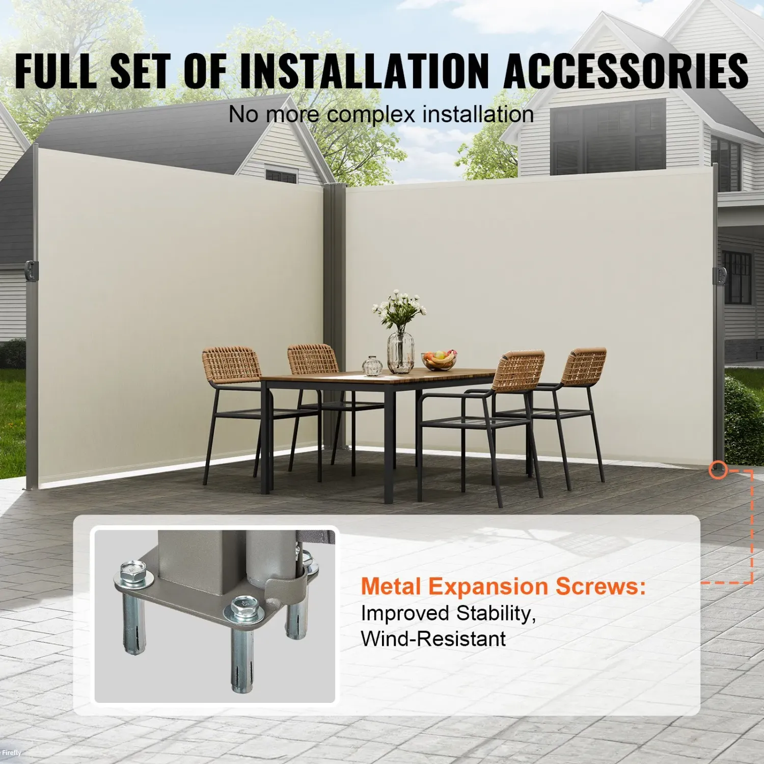 Retractable Side Awning Privacy Screen – 200 × 600 cm