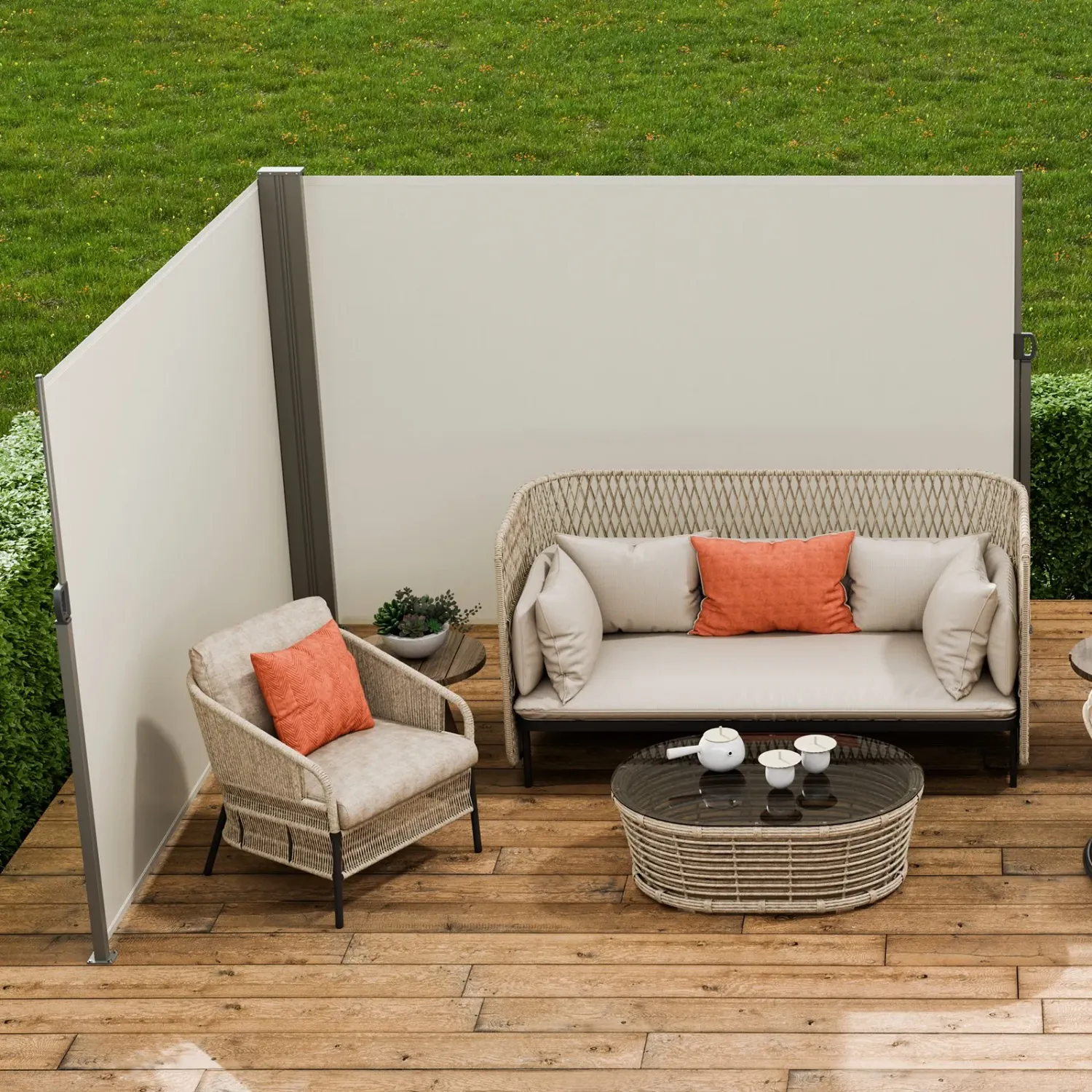 Retractable Side Awning Privacy Screen – 200 × 600 cm