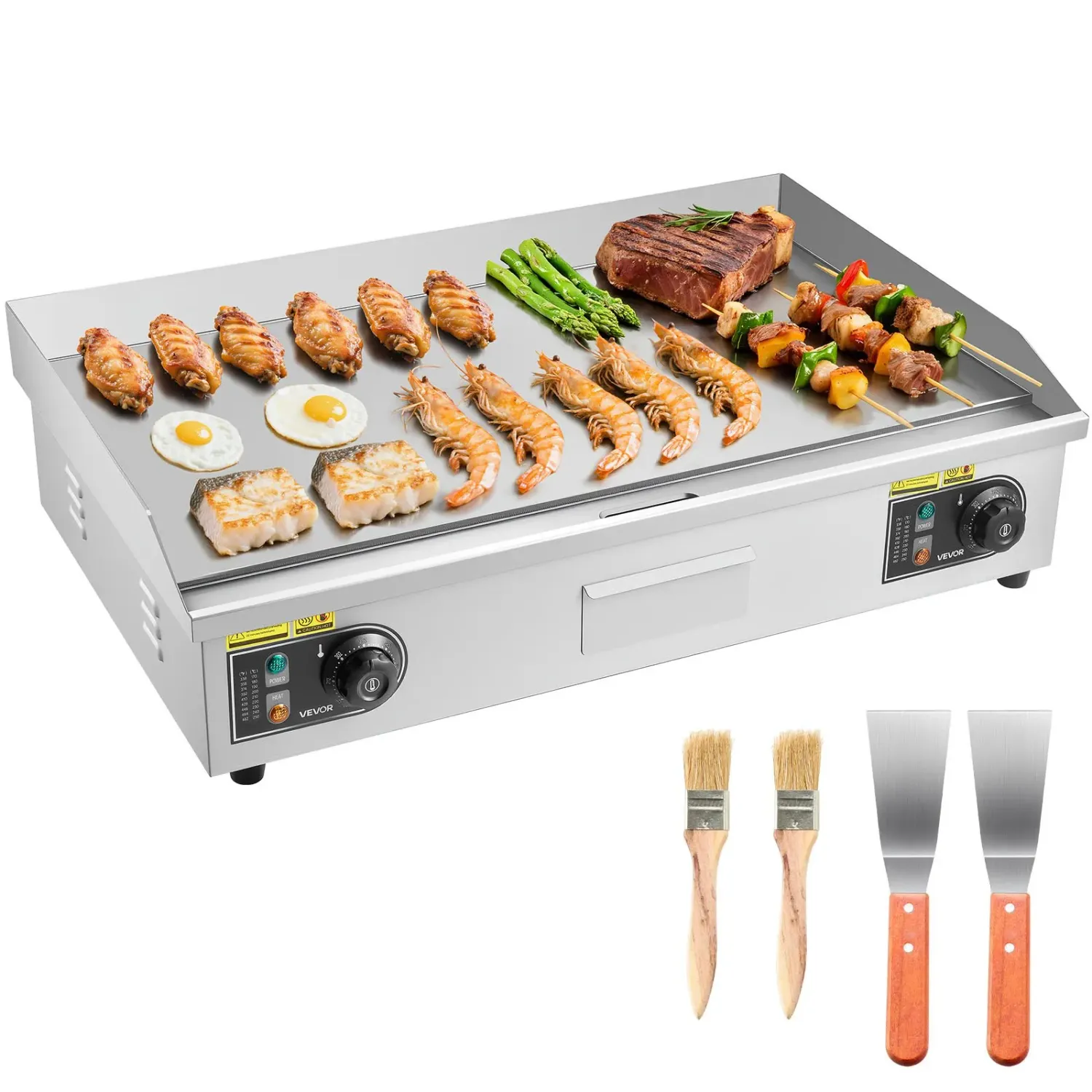 4400W Commercial Electric Griddle Grill Stainless Steel Flat Top