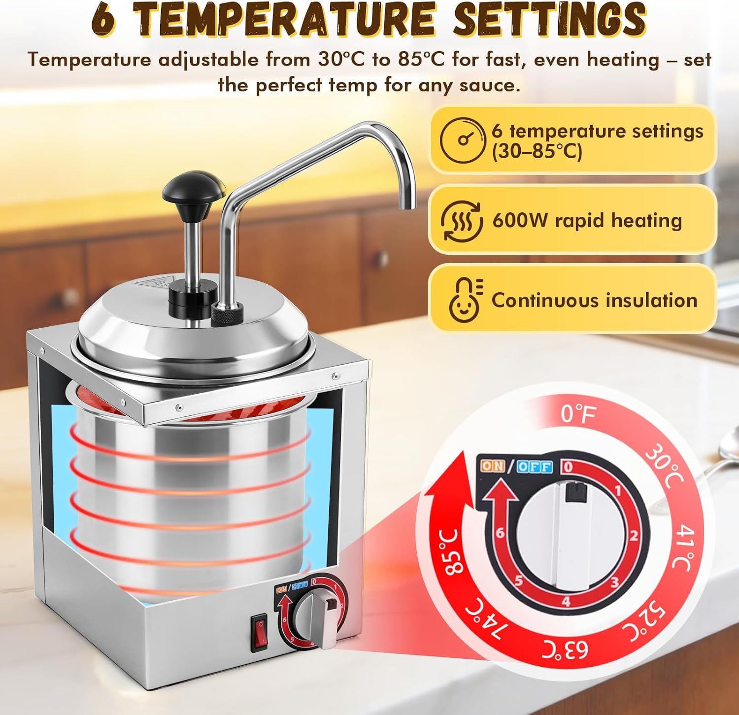 Electric Nacho Cheese Warmer Commercial Dispenser