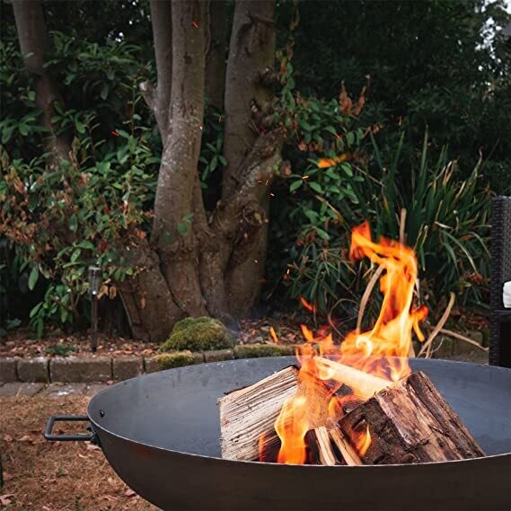 Raw Cast Iron Fire Pit – Black Wood-Burning Outdoor Fire Bowl
