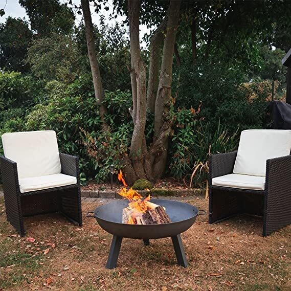 Raw Cast Iron Fire Pit – Black Wood-Burning Outdoor Fire Bowl