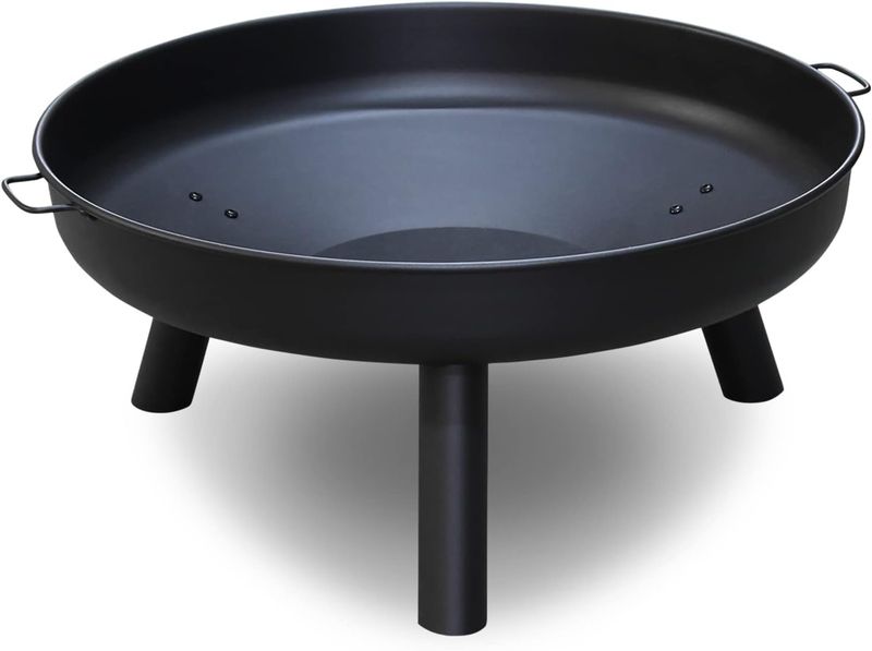 Raw Cast Iron Fire Pit – Black Wood-Burning Outdoor Fire Bowl