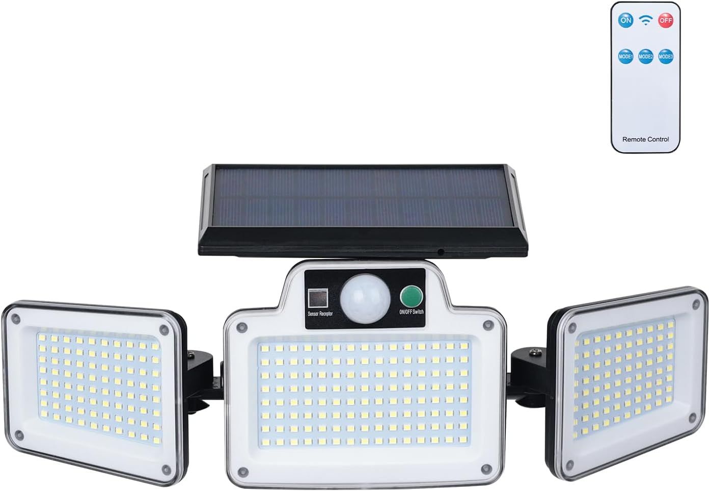 Solar Powered Security Light with PIR Motion Sensor &amp; Remote Control