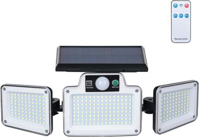 Solar Powered Security Light with PIR Motion Sensor &amp; Remote Control