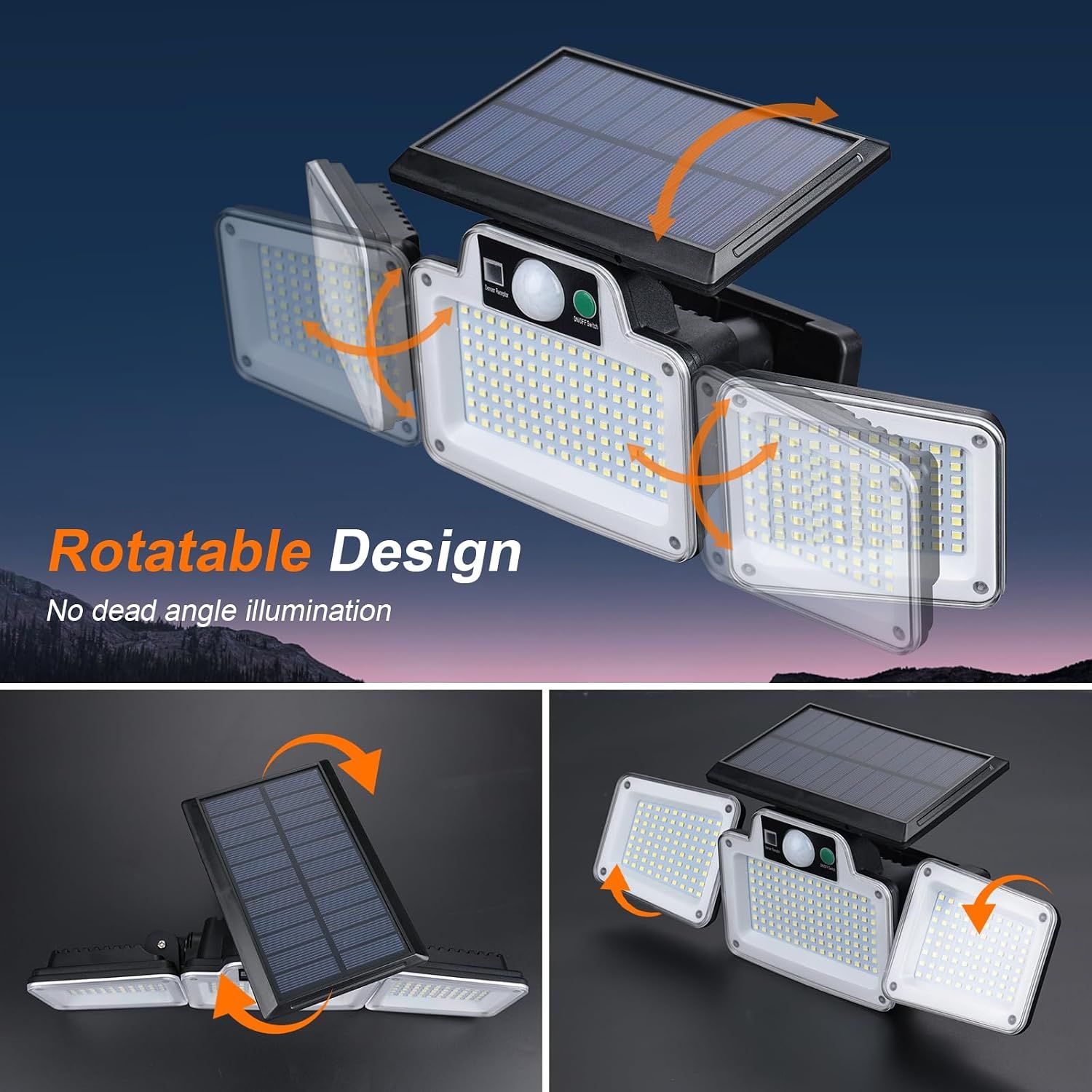 Solar Powered Security Light with PIR Motion Sensor &amp; Remote Control