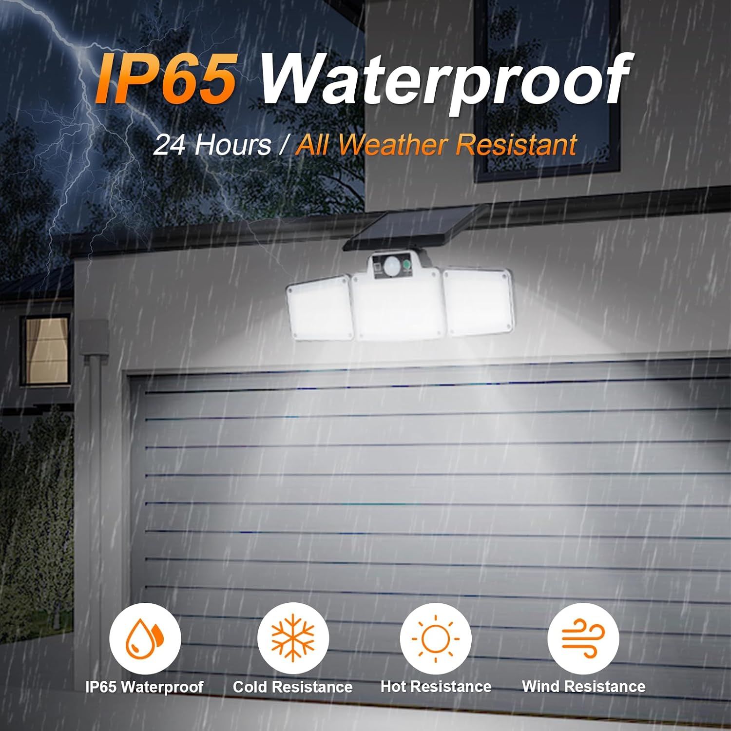 Solar Powered Security Light with PIR Motion Sensor &amp; Remote Control