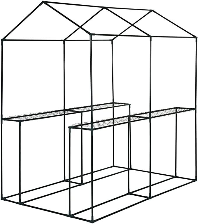 Greenhouse Foil Walk In Garden Shed 4 Shelves