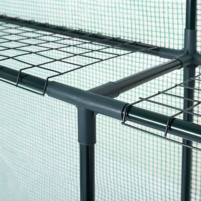 Greenhouse Foil Walk In Garden Shed 4 Shelves
