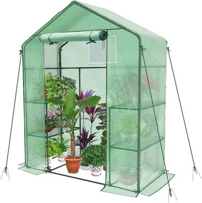 Greenhouse Foil Walk In Garden Shed 4 Shelves