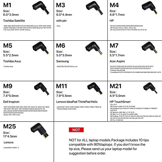 Universal Power Supply for Notebook Laptop Charger