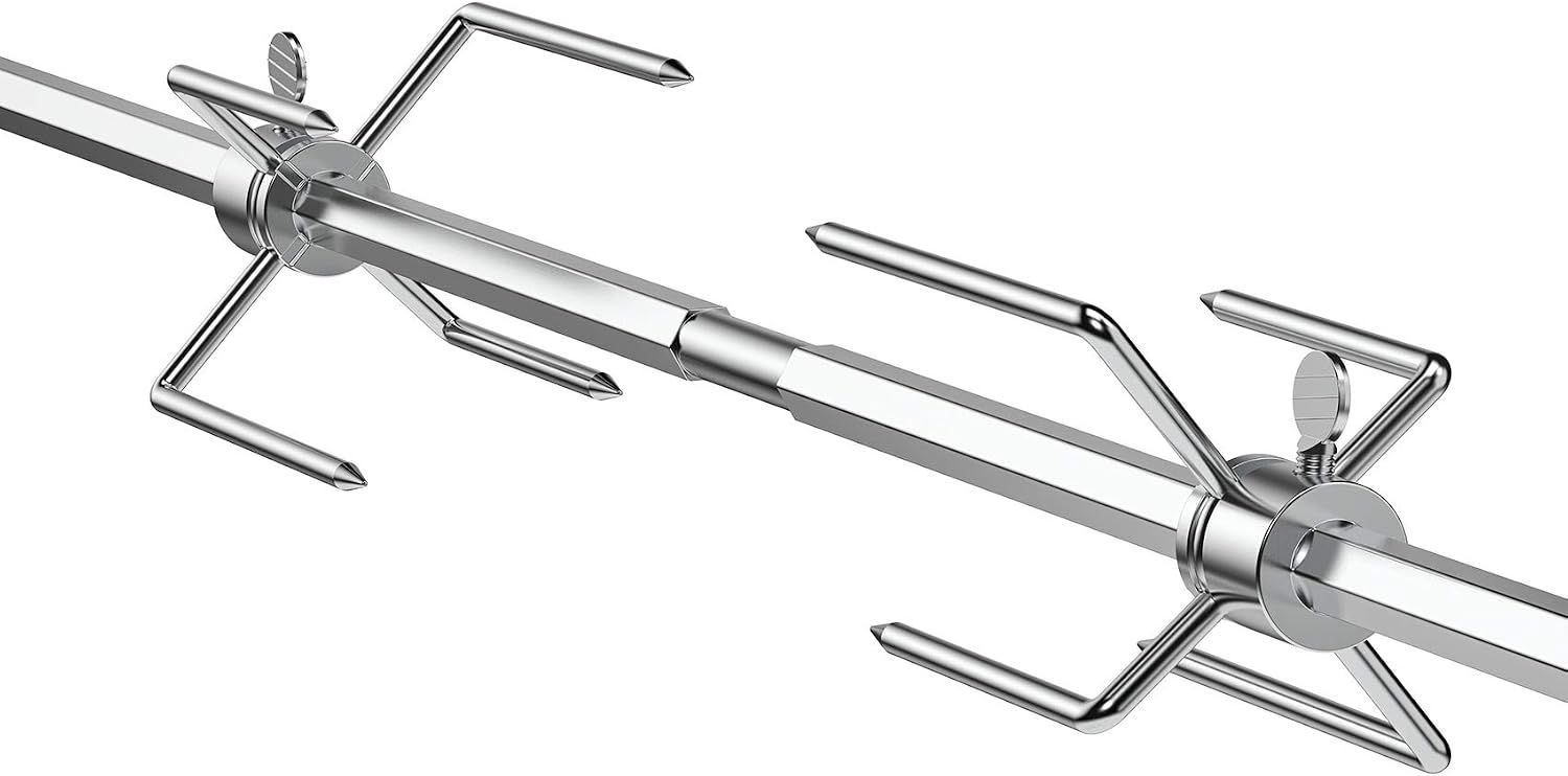 Universal Gas Grill Rotisserie Kit with Electric Motor – 45" Hexagon Spit Rod