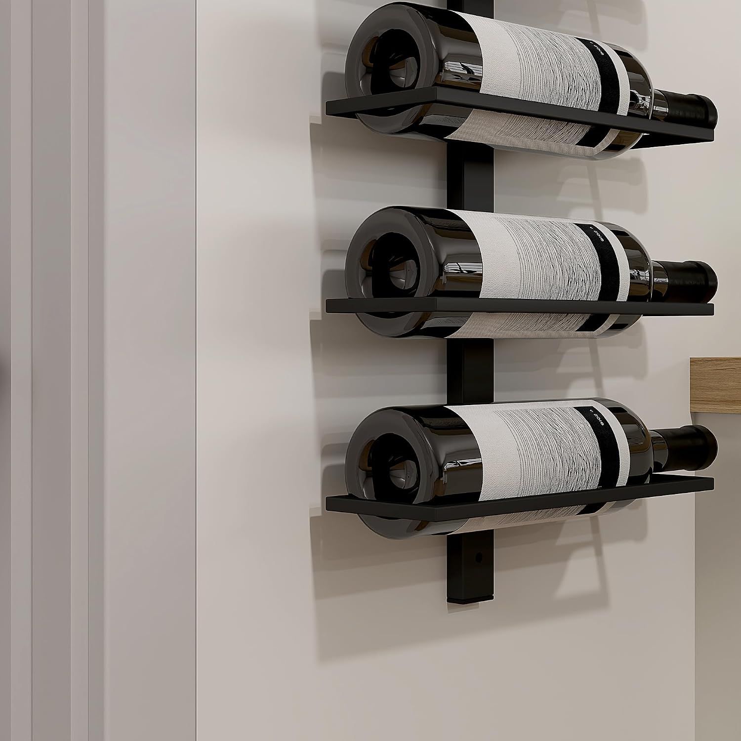 10-Tier Wall-Mounted Wine Rack – Steel Bottle Storage &amp; Display Shelf