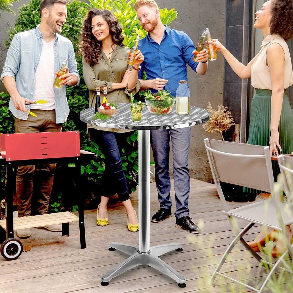 Height-Adjustable Bistro Bar Table