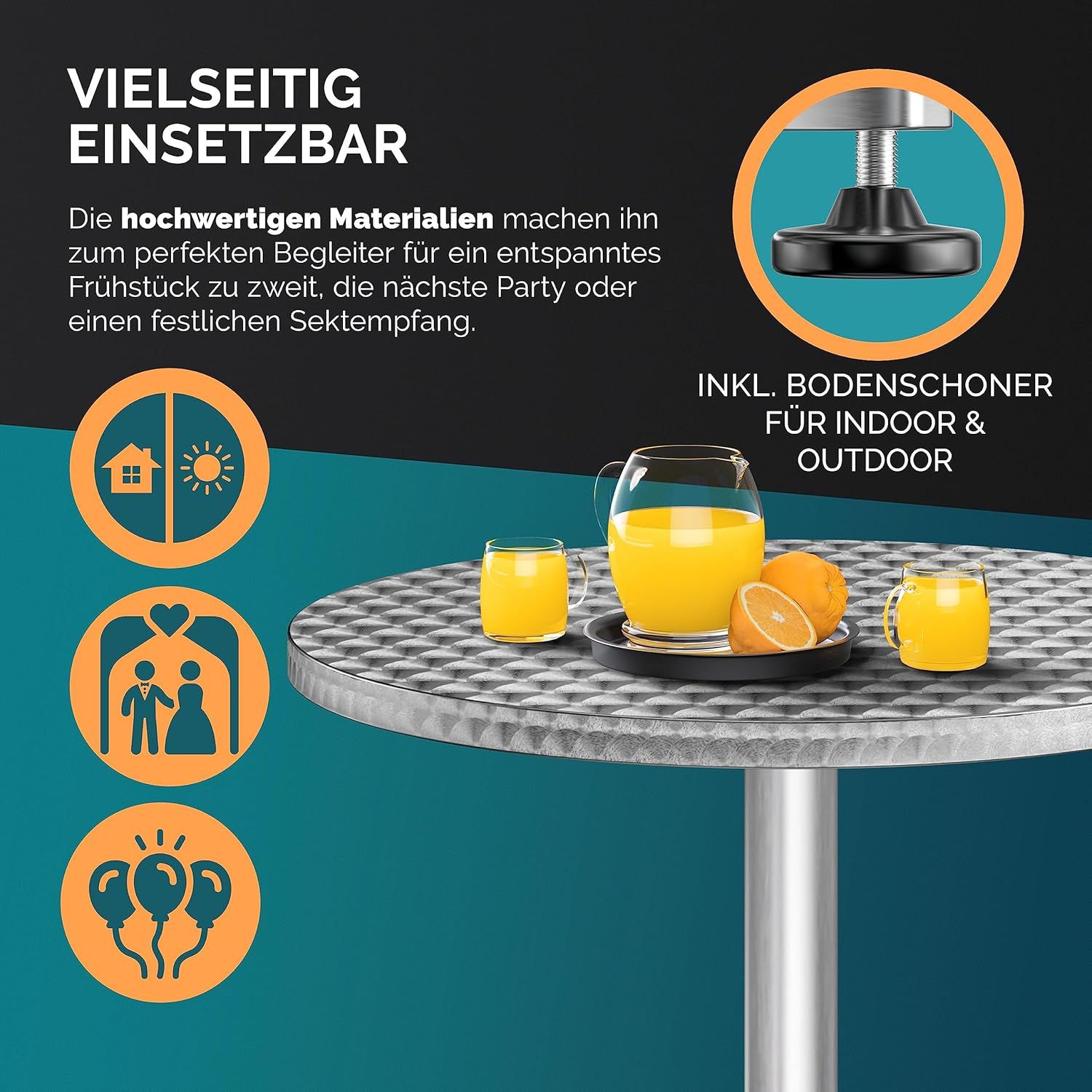 Height-Adjustable Bistro Bar Table