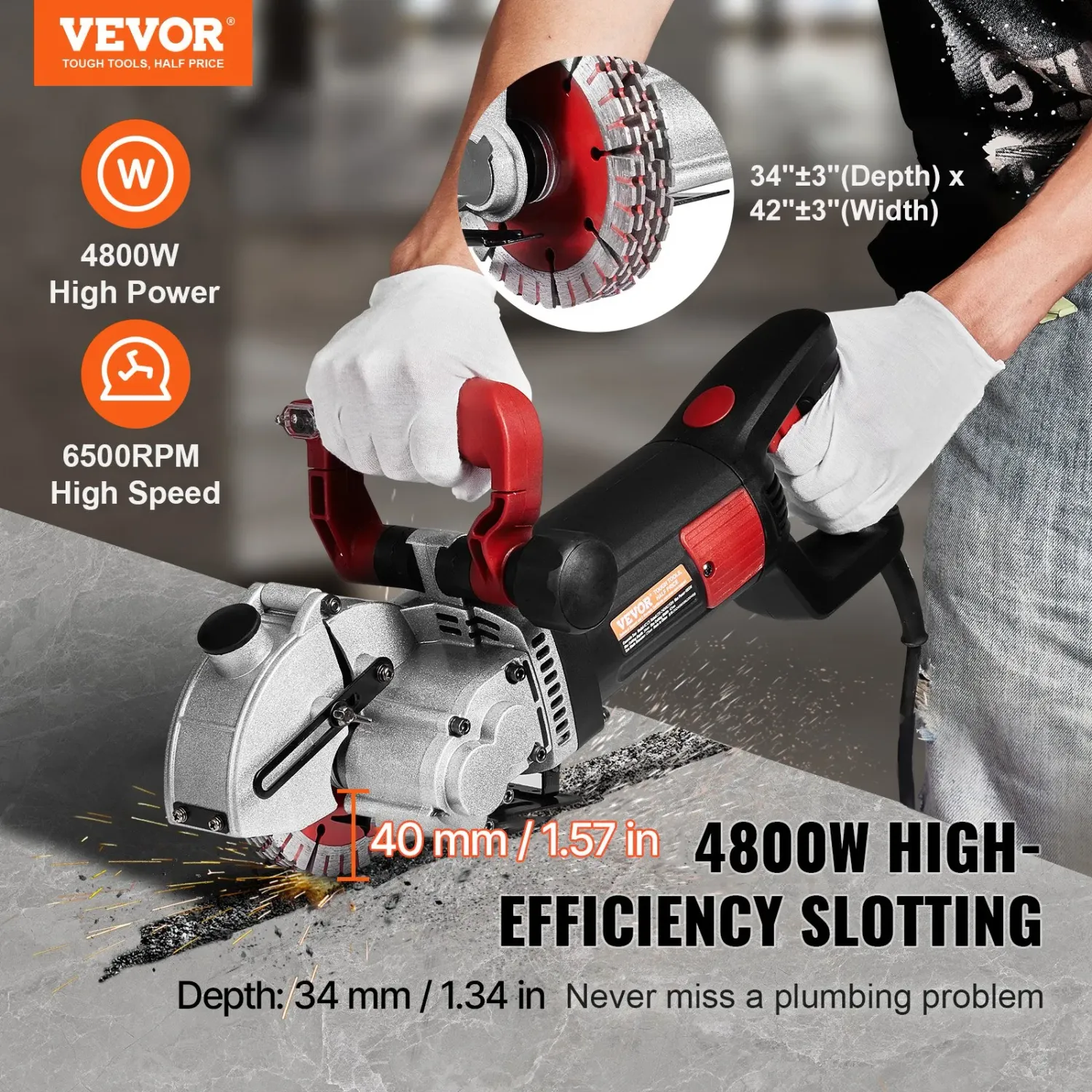 Wall Chaser 2500W Wall Cutting Groove Machine