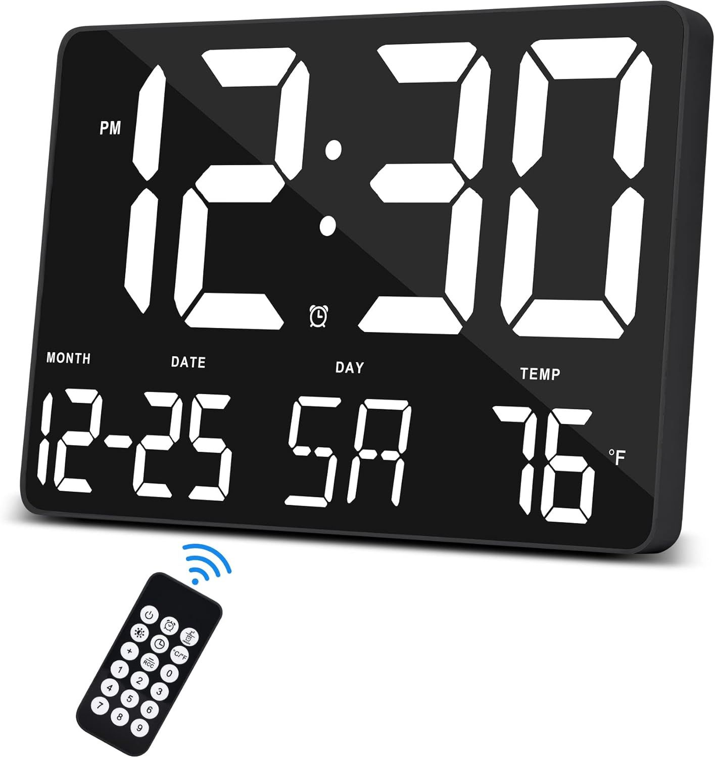Digital Large LED Display Clock with Calendar and Alarm – 11.5'' Time and Date