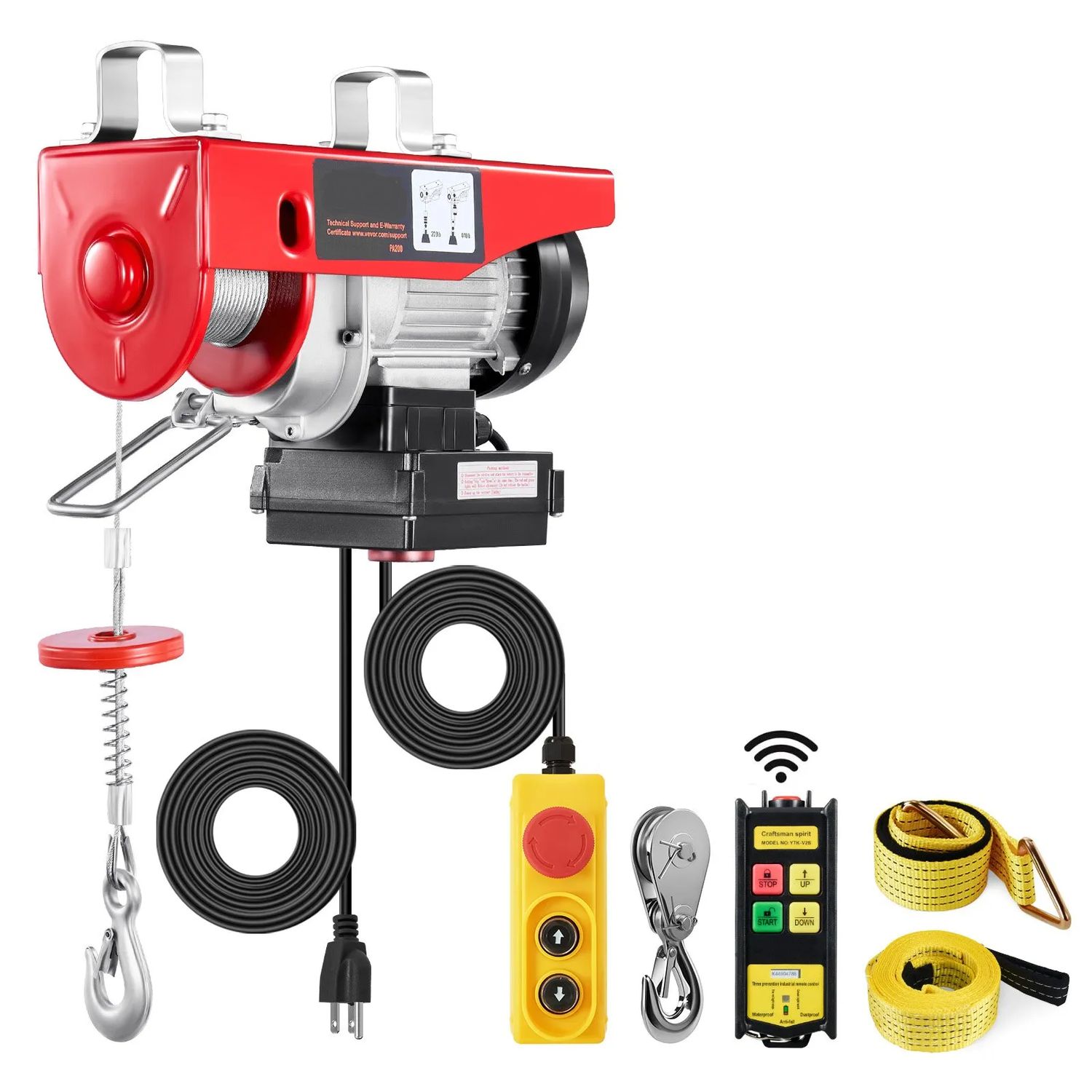Electric Cable Hoist – 200 kg Capacity, Wired &amp; Wireless Remote Control