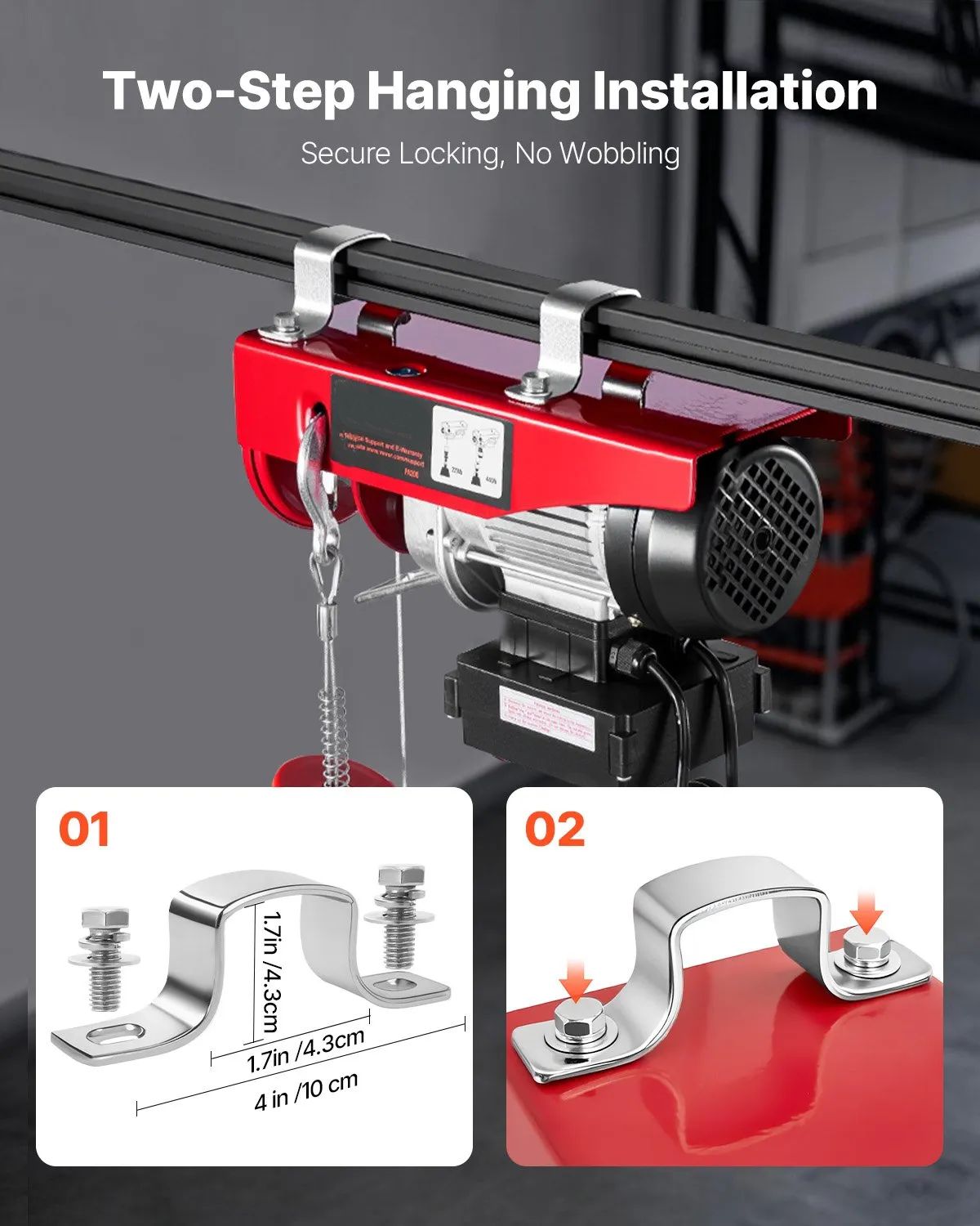 Electric Cable Hoist – 200 kg Capacity, Wired &amp; Wireless Remote Control