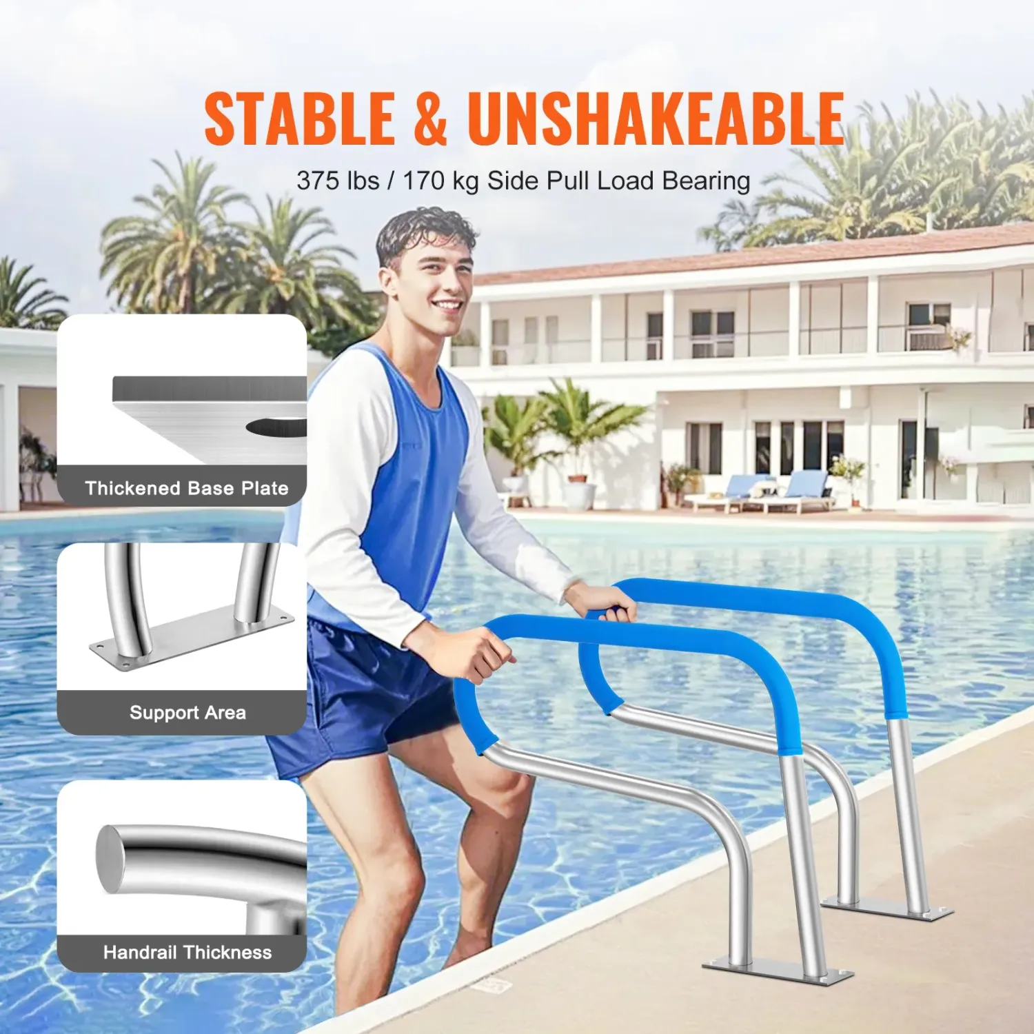 Swimming Pool Handrail Ladder Stainless Steel